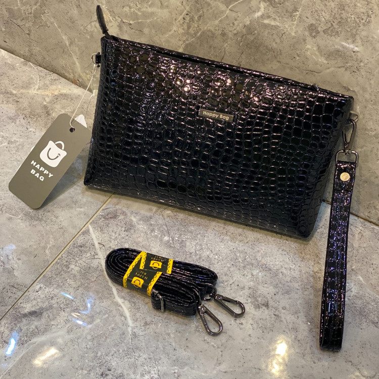 کیف زنانه پاسپورتی برند happy bag کد 1200 ورنی