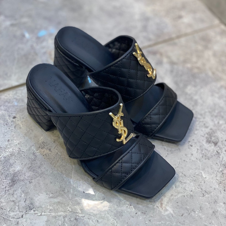 صندل پاشنه دار ysl رنگ سفید و مشکی سایز 37 تا 40